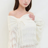 ILLIGO 2610 PUNCHING LOOSE OFF SHOULDER KNIT IVORY