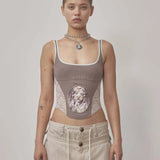 SCULPTOR 2602 Beaded Maria Top Mocha