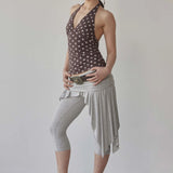 SCULPTOR 2602 Dot Halter Top Brown