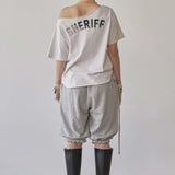 SCULPTOR 2604 Sheriff Cut Out Tee Misty White