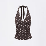 SCULPTOR 2602 Dot Halter Top Brown