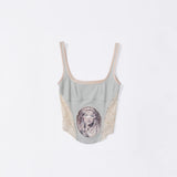 SCULPTOR 2602 Beaded Maria Top Pale Gray