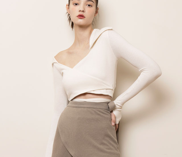 NOT YOUR ROSE SS2312 Jenny wrap tshirt Ivory