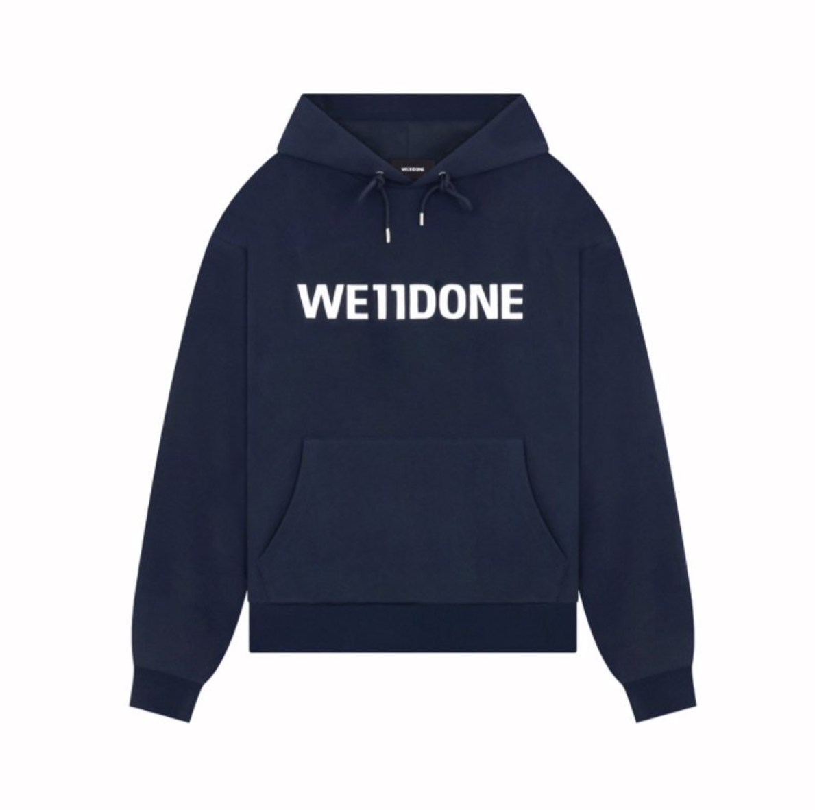 WE11DONE Navy Fitted Basic Hoodie
