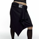 KASHIKO SS2404 Embroied Patch Draped Wrap Skirt