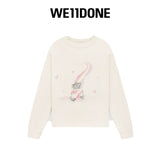 WE11DONE Gray Teddy Bear Long Sleeve T-Shirt White