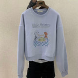 KOREAN COLLECTION 2511 狗狗印花圆领拉绒套头卫衣