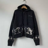 KOREAN COLLECTION 2511 百搭连帽提花针织外套 黑