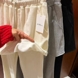 KOREAN COLLECTION 2511 纯色拉绒抽绳微喇裙裤