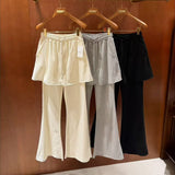 KOREAN COLLECTION 2511 纯色拉绒抽绳微喇裙裤