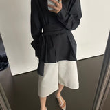 KOREAN COLLECTION 2505 V领简约气质衬衫 黑