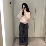 KOREAN COLLECTION 2510 简约阔腿工装裤 灰