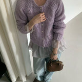 KOREAN COLLECTION 2510 立体花朵针织开衫