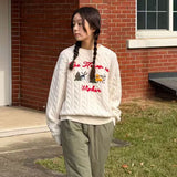 KOREAN COLLECTION 2602 圣诞树印花麻花毛衣