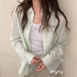 KOREAN COLLECTION 2609 韩版宽松衬衫外套 浅绿