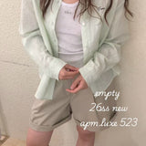 KOREAN COLLECTION 2609 韩版宽松衬衫外套 浅绿