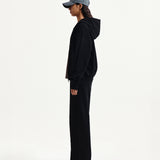 MATIN KIM 2606 BACK LOGO ESSENTIAL HOODY ZIP UP IN BLACK