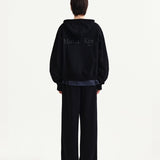 MATIN KIM 2606 BACK LOGO ESSENTIAL HOODY ZIP UP IN BLACK