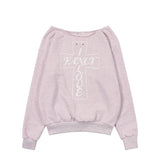 FANCY CLUB 2603 Pros Off-Shoulder Sweatshirt PINK MELANGE