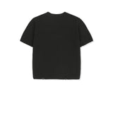 MATIN KIM 2607 HALF SLEEVE LOGO PULLOVER FOR WOMEN IN BLACK