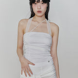 PAIN OR PLEASURE 2607 ANGEL SHIRRING TOP WHITE