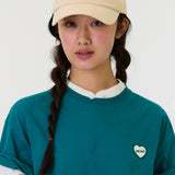 EMIS 2605 HEART RUBBER PATCH BALL CAP-BEIGE