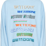 WE11DONE Blue Printed Long Sleeve T-Shirt