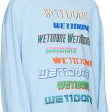 WE11DONE Blue Printed Long Sleeve T-Shirt