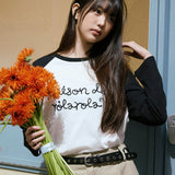 ROLAROLA 2605 MAISON DE ROLA RAGLAN T-SHIRT WH+BK