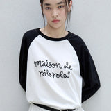 ROLAROLA 2605 MAISON DE ROLA RAGLAN T-SHIRT WH+BK