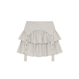 ILLIGO 2603 Layered Ruffle Lip Skirt Light Gray