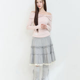 ILLIGO 2610 BOW OFF SHOULDER LONG SLEEVE PINK