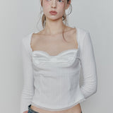 PAIN OR PLEASURE 2604 DAISY RIBBON TOP WHITE