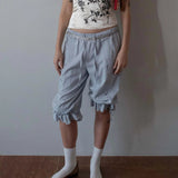 SCULPTOR 2602 Cottage Cotton Capri Pants Sky Blue