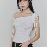 PAIN OR PLEASURE 2604 ANGEL STRAP TOP WHITE