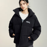 MacyMccoy 2410 廓形百搭棉服外套 黑