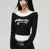 MacyMccoy SS2308 假两件刺绣Tee