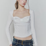 PAIN OR PLEASURE 2604 DAISY RIBBON TOP WHITE