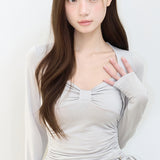 ILLIGO 2610 BOLERO SHIRRING TOP TEE GRAY