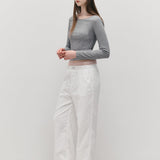 ROLAROLA 2605 NUBASIC EYELET COTTON PANTS WHITE