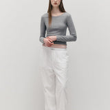 ROLAROLA 2605 NUBASIC EYELET COTTON PANTS WHITE