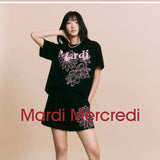 MARDI MERCREDI 2505 SWEAT SHORTS FLOWER_BLACK PINK