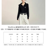 MacyMccoy 2410 撞色翻领针织上衣 红