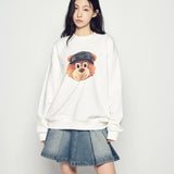 ADLV 2511 3D AC熊圆领卫衣 米白