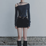 PAIN OR PLEASURE 2605 RUBY HOOK LONG SLEEVE CHARCOAL