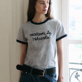 ROLAROLA 2603 MAISON DE ROLA RINGER T-SHIRT GY+NV