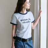 ROLAROLA 2603 MAISON DE ROLA RINGER T-SHIRT GY+NV