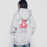 ADLV 2512 模糊素描熊连帽衫 灰