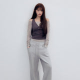 ROLAROLA 2604 NUBASIC LAYERED SLEEVELESS SET GY+CH