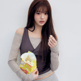 ROLAROLA 2604 NUBASIC LAYERED SLEEVELESS SET GY+CH